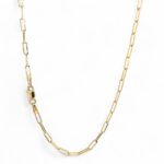 9k Yellow Gold Solid Paper Clip Chain - 2 mm - Image 3
