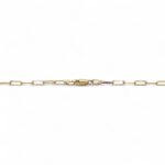 9k Yellow Gold Solid Paper Clip Chain - 2 mm - Image 2