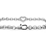 925 Sterling Silver Micro Open Heart Belcher Bracelet Plain and Stone Set Links - 11 x 6 mm - Image 8