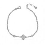 Silver 1-Clover Cubic Zirconia
