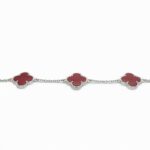 Silver 5-Clover Carnelian Bracelet - Image 6