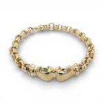 9k Yellow Gold Boxing Gloves Belcher Bracelet - 10x6 mm