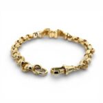9k Yellow Gold Boxing Gloves Belcher Bracelet - 10x6 mm - Image 5