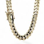 9k Yellow Gold Solid Cuban Light Links Chain With Box Clasp - 12 mm - Image 5