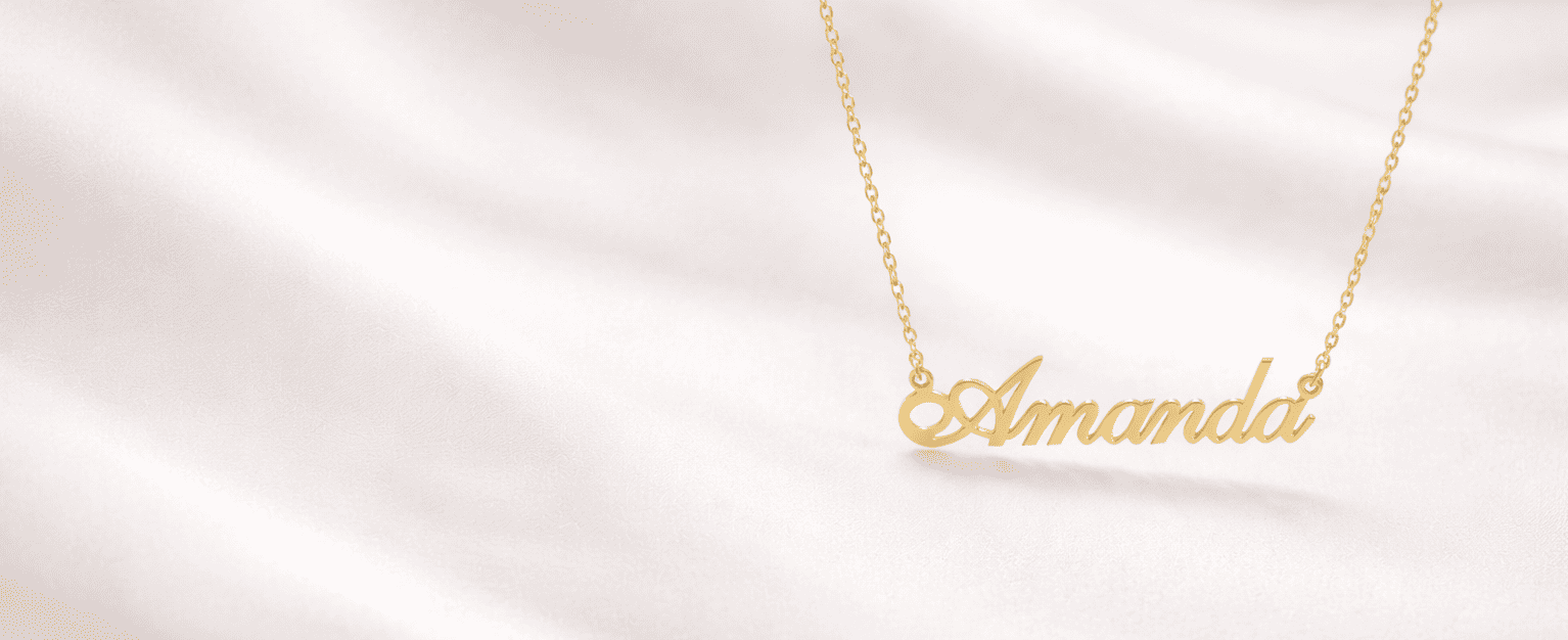 Name necklace in 9k gold