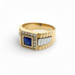 14k Yellow & White Gold Rolex Style Ring - 10.6 x 5.4 mm - Image 3