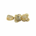 14k Yellow Gold Cz Bear Pendant - Image 3