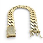 14k Yellow Gold Flat Cuban Cz Bracelet - 12.50 mm - Image 2