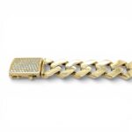 14k Yellow Gold Flat Cuban Cz Bracelet - 12.50 mm - Image 5