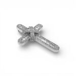 18k White Gold Diamond Baguette Crossover Cross Pendant - 2.01 ct - Image 3
