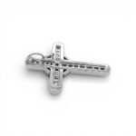 18k White Gold Diamond Baguette Crossover Cross Pendant - 2.01 ct - Image 4