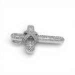 18k White Gold Diamond Baguette Crossover Cross Pendant - 2.01 ct - Image 6