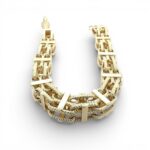 9k Yellow Gold Patterned Cage Bracelet - 10.50 mm - Image 4
