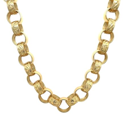 9k yellow gold belcher chain 11 mm wide solid italain made.