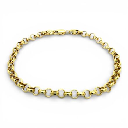 14k Yellow Gold belcher bracelet semi solid.