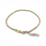 14k Yellow, White and Rose Gold Diamond Cut Ball Bracelet - 2 mm - Image 3