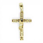14k Yellow Gold Byzantine Crucifix Cross Pendant