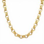 9k Yellow Gold Italain patterned and plain belcher chain.