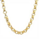 9k Yellow Gold Italain patterned and plain belcher chain.