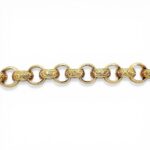 9k Yellow Gold Heavier Patterned and Plain Belcher Bracelet - 12 mm - Image 4