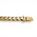 9k Yellow Gold Miami Cuban Bracelet Light Links - 18 mm - Image 8