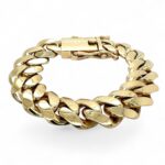 9k Yellow Gold Miami Cuban Bracelet Light Links - 18 mm