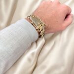 9k Yellow Gold Miami Cuban Bracelet Light Links - 18 mm - Image 2