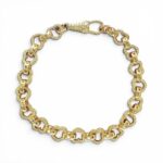 9k Yellow Gold Solid Lighter Link Heart Belcher Bracelet – 7 mm - Image 4