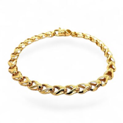 9k yellow gold wheat bracelet 6 mm wide solid italian made UK Hallmarked.