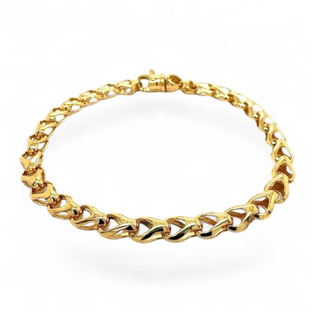 9k yellow gold wheat bracelet 6 mm wide solid italian made UK Hallmarked.