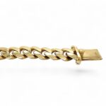 9k yellow gold miami cuban bracelet light links 14 mm.