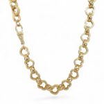 9k Yellow Gold Solid Heart Linked Belcher Chain – 10 mm - Image 3