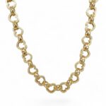 9k Yellow Gold Solid Heart Linked Belcher Chain – 10 mm
