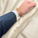 18k Yellow Gold Solid Square Byzantine Bracelet - 7 mm - Image 5