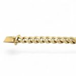9k Yellow Gold Miami Cuban Bracelet Light Links - 12 mm - Image 3