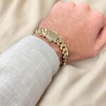 9k Yellow Gold Miami Cuban Bracelet Light Links - 12 mm - Image 5