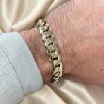 9k Yellow Gold Miami Cuban Bracelet Light Links - 12 mm - Image 6