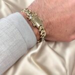 9k Yellow Gold Miami Cuban Bracelet Light Links - 12 mm - Image 8