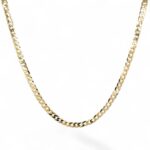 9k Yellow Gold Flat Bevelled Curb Chain - 3 mm