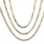 9k Yellow Gold Flat Bevelled Curb Chain - 3 mm - Image 4