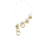 9k Yellow Gold Drop Heart Stud Earrings - Image 4