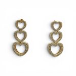 9k Yellow Gold Drop Heart Stud Earrings
