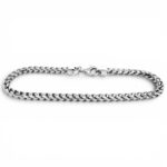 925 Sterling Silver Solid Square Franco Bracelet - 4 mm - Image 4