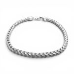 925 Sterling Silver Solid Square Franco Bracelet - 4 mm