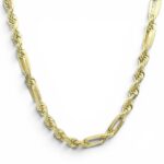 9k Yellow Gold Diamond Cut Figaro Rope Chain - 5.50 mm
