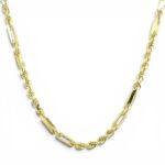 9k Yellow Gold Diamond Cut Figaro Rope Chain - 4 mm