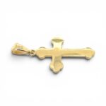 14k Yellow Gold Plain Cross Pendant - Image 3
