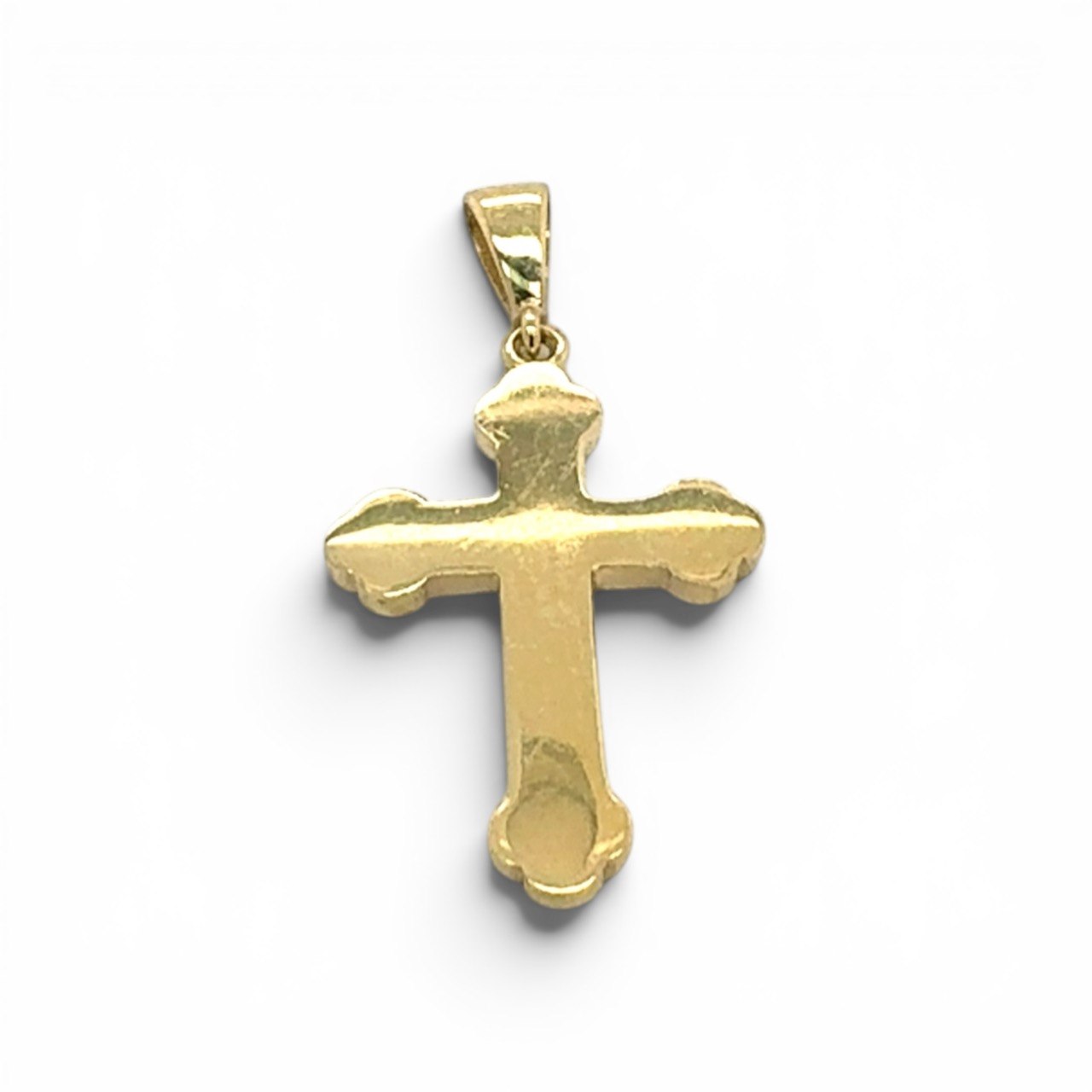 14k Yellow Gold Plain Cross Pendant - Image 1