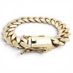 9k Yellow Gold Miami Cuban Bracelet Light Links - 16 mm