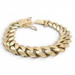 9k Yellow Gold Miami Cuban Bracelet Light Links - 16 mm - Image 2